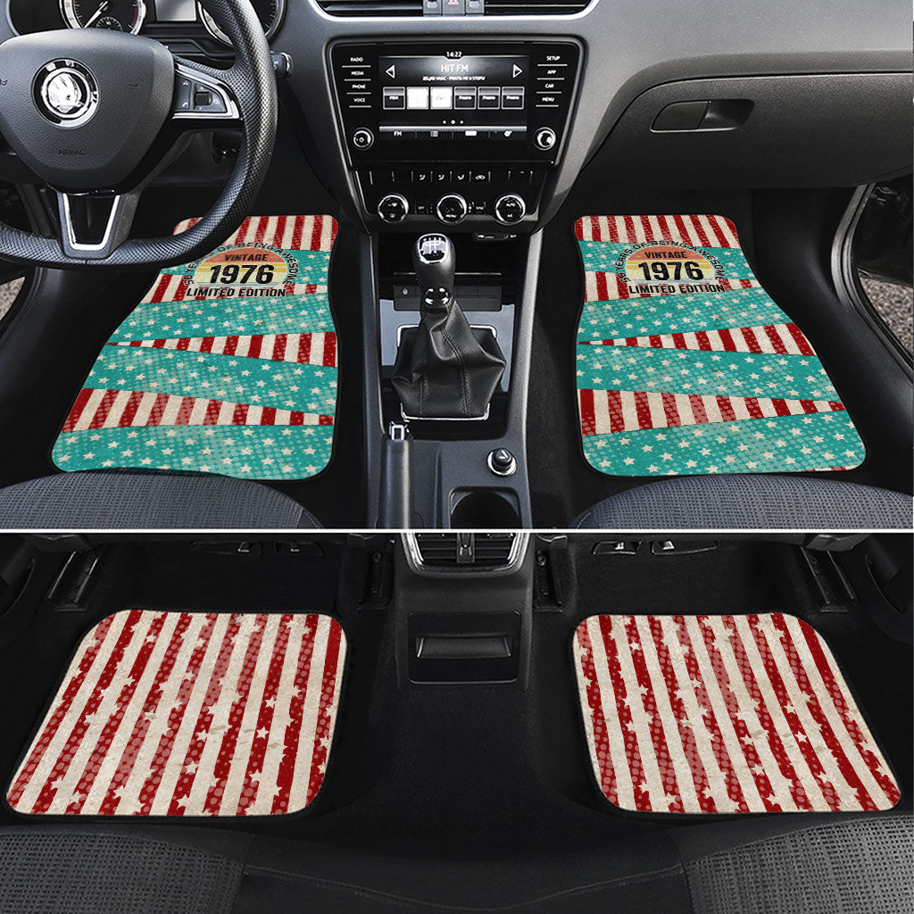 America Vintage 1976 50th Birthday Car Mats Retro Sunset Patriotic