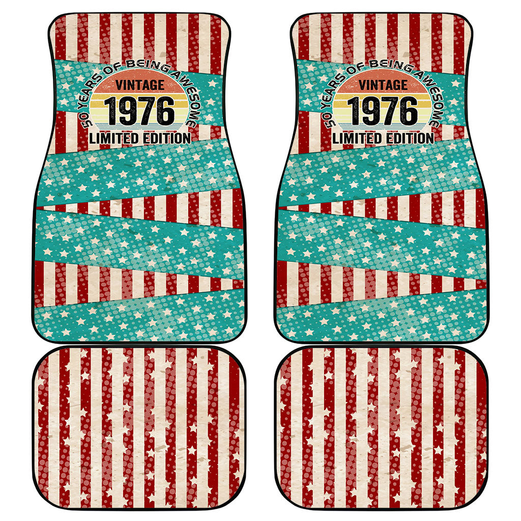 America Vintage 1976 50th Birthday Car Mats Retro Sunset Patriotic