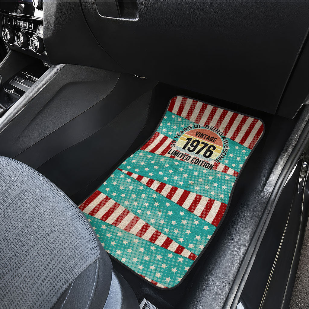 America Vintage 1976 50th Birthday Car Mats Retro Sunset Patriotic