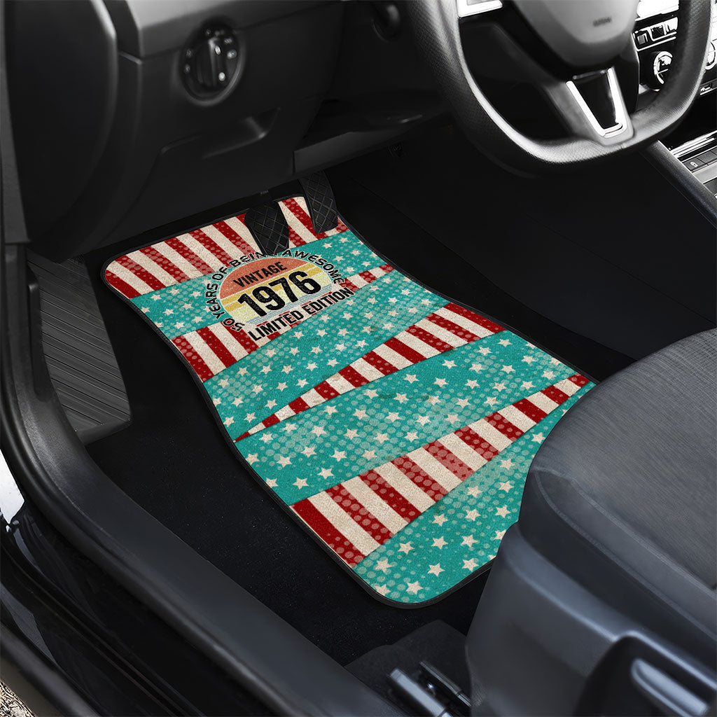 America Vintage 1976 50th Birthday Car Mats Retro Sunset Patriotic