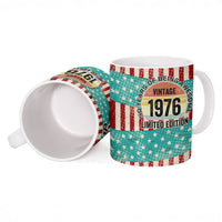 America Vintage 1976 50th Birthday Ceramic Mug Retro Sunset Patriotic