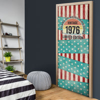 America Vintage 1976 50th Birthday Door Cover Retro Sunset Patriotic