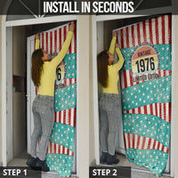 America Vintage 1976 50th Birthday Door Cover Retro Sunset Patriotic