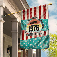 America Vintage 1976 50th Birthday Garden Flag Retro Sunset Patriotic