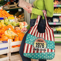 America Vintage 1976 50th Birthday Grocery Bag Retro Sunset Patriotic
