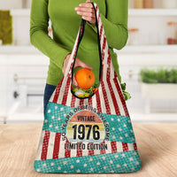 America Vintage 1976 50th Birthday Grocery Bag Retro Sunset Patriotic