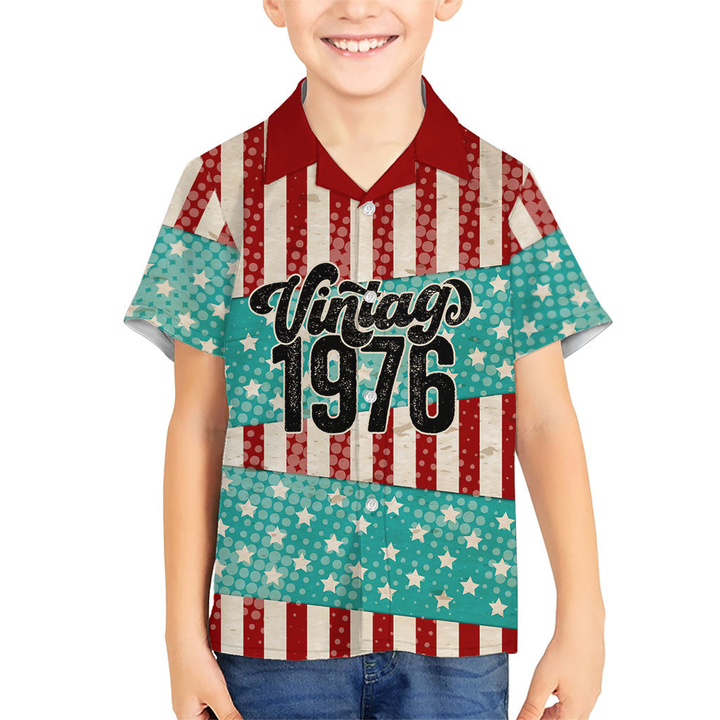 America Vintage 1976 50th Birthday Hawaiian Shirt Retro Sunset Patriotic