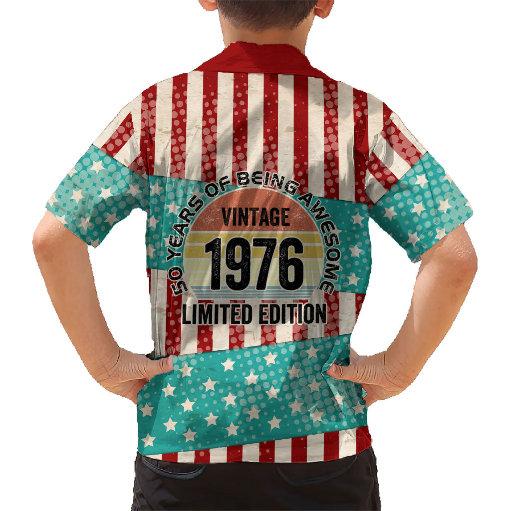 America Vintage 1976 50th Birthday Hawaiian Shirt Retro Sunset Patriotic