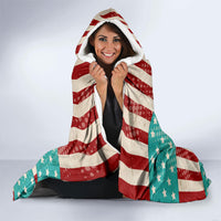 America Vintage 1976 50th Birthday Hooded Blanket Retro Sunset Patriotic