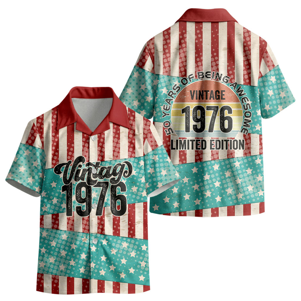 America Vintage 1976 50th Birthday Kid Hawaiian Shirt Retro Sunset Patriotic TS04