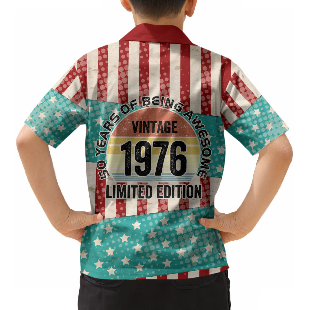 America Vintage 1976 50th Birthday Kid Hawaiian Shirt Retro Sunset Patriotic TS04