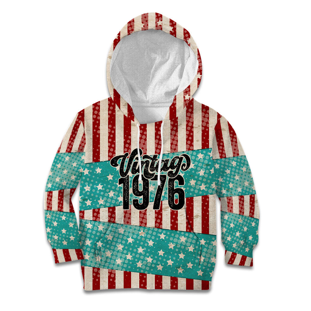 America Vintage 1976 50th Birthday Kid Hoodie Retro Sunset Patriotic