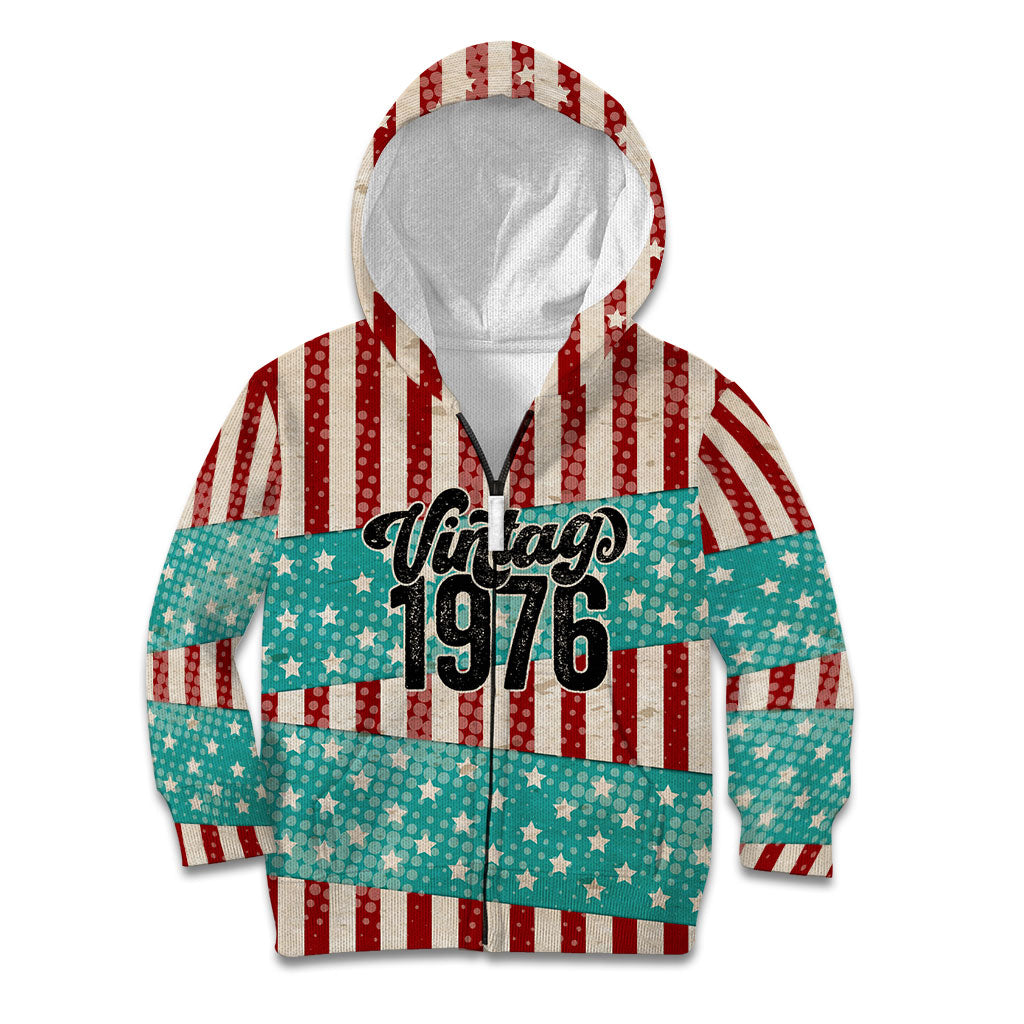 America Vintage 1976 50th Birthday Kid Hoodie Retro Sunset Patriotic