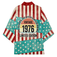 America Vintage 1976 50th Birthday Kimono Retro Sunset Patriotic
