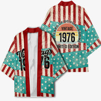 America Vintage 1976 50th Birthday Kimono Retro Sunset Patriotic