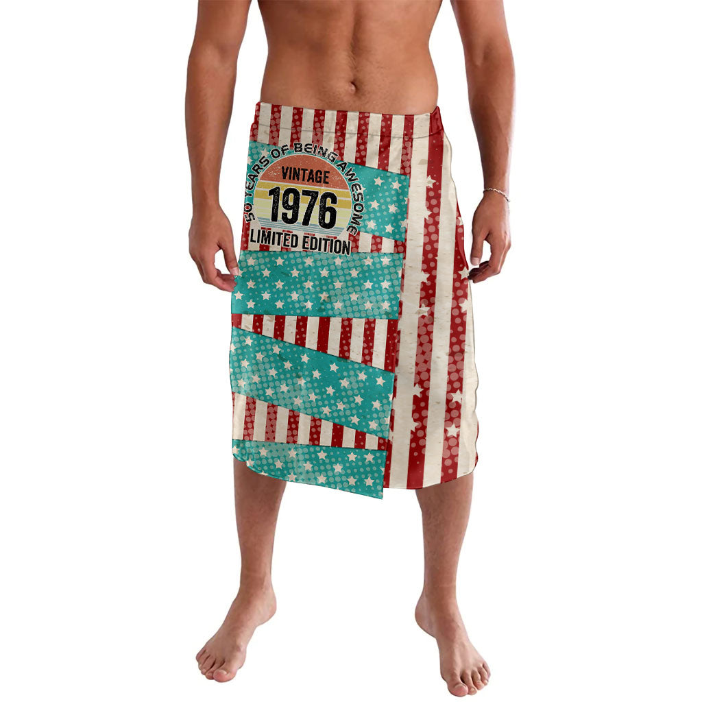 America Vintage 1976 50th Birthday Lavalava Retro Sunset Patriotic