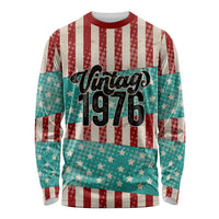 America Vintage 1976 50th Birthday Long Sleeve Shirt Retro Sunset Patriotic
