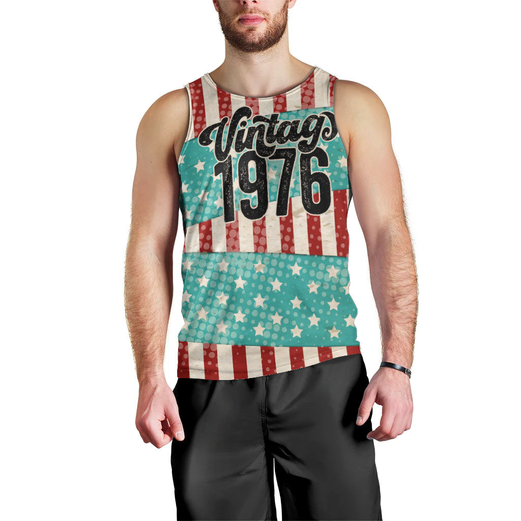 America Vintage 1976 50th Birthday Men Tank Top Retro Sunset Patriotic