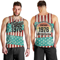America Vintage 1976 50th Birthday Men Tank Top Retro Sunset Patriotic