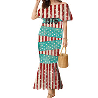 America Vintage 1976 50th Birthday Mermaid Dress Retro Sunset Patriotic