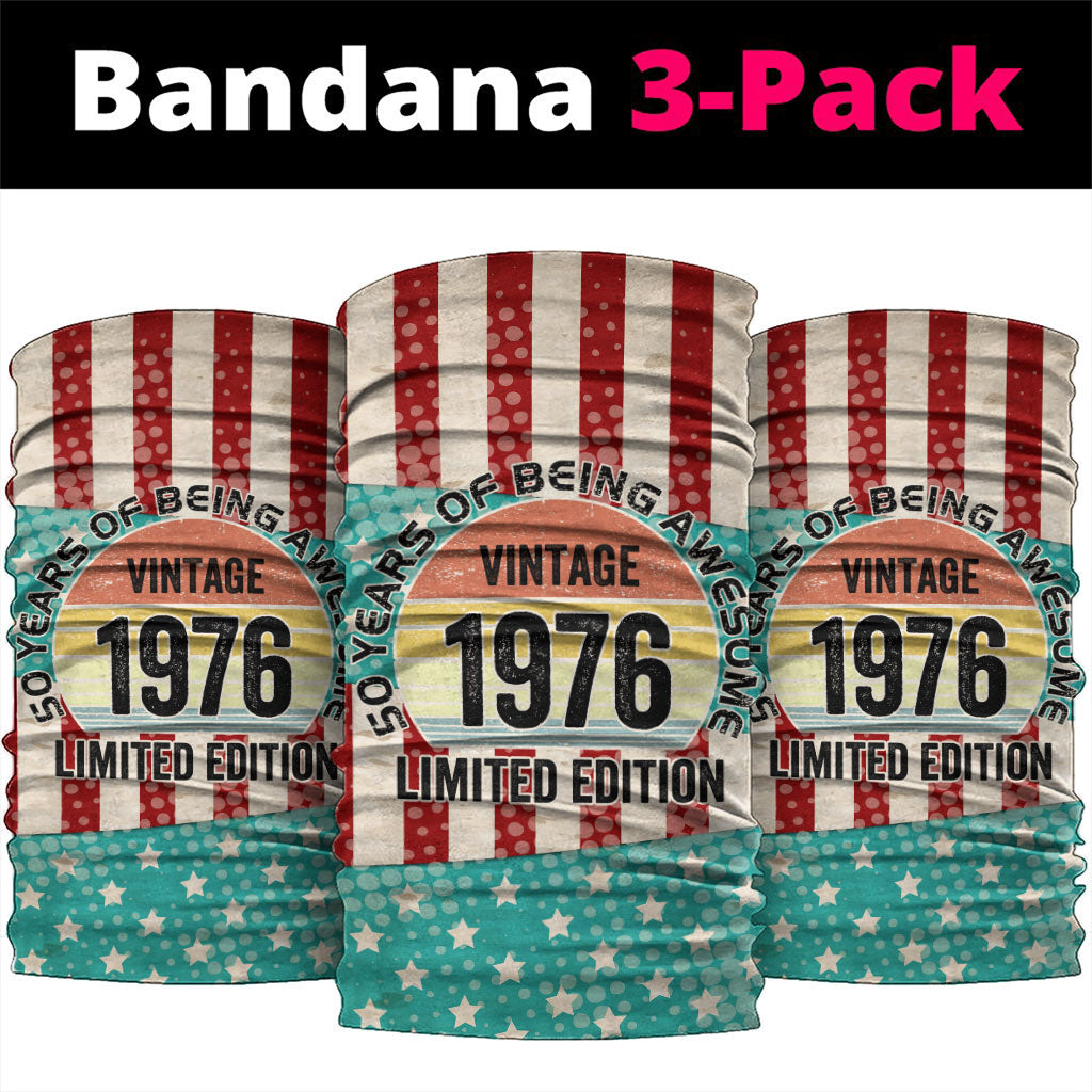 America Vintage 1976 50th Birthday Neck Gaiter Retro Sunset Patriotic