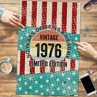 America Vintage 1976 50th Birthday Puzzle Retro Sunset Patriotic