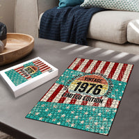 America Vintage 1976 50th Birthday Puzzle Retro Sunset Patriotic