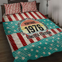 America Vintage 1976 50th Birthday Quilt Bed Set Retro Sunset Patriotic