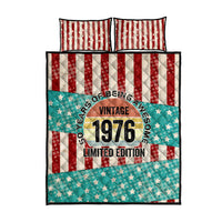 America Vintage 1976 50th Birthday Quilt Bed Set Retro Sunset Patriotic