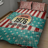 America Vintage 1976 50th Birthday Quilt Bed Set Retro Sunset Patriotic