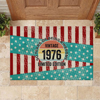 America Vintage 1976 50th Birthday Rubber Doormat Retro Sunset Patriotic