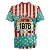 America Vintage 1976 50th Birthday Rugby Jersey Retro Sunset Patriotic
