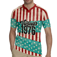 America Vintage 1976 50th Birthday Rugby Jersey Retro Sunset Patriotic