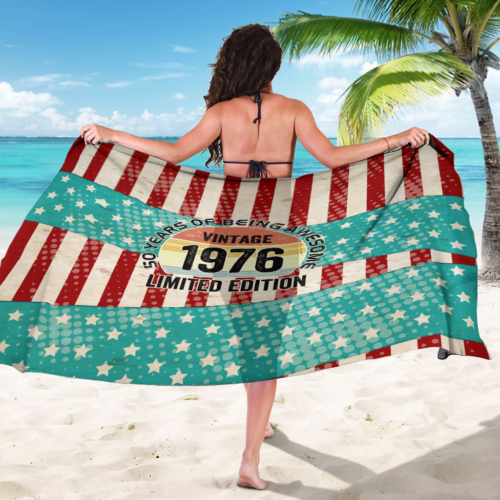 America Vintage 1976 50th Birthday Sarong Retro Sunset Patriotic