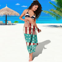 America Vintage 1976 50th Birthday Sarong Retro Sunset Patriotic