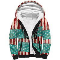 America Vintage 1976 50th Birthday Sherpa Hoodie Retro Sunset Patriotic