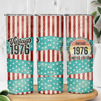 America Vintage 1976 50th Birthday Skinny Tumbler Retro Sunset Patriotic