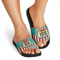 America Vintage 1976 50th Birthday Slide Sandals Retro Sunset Patriotic