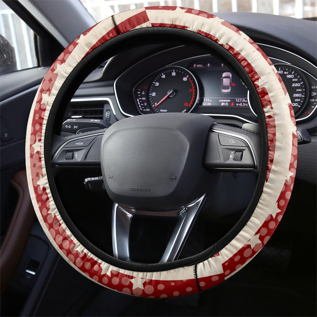 America Vintage 1976 50th Birthday Steering Wheel Cover Retro Sunset Patriotic