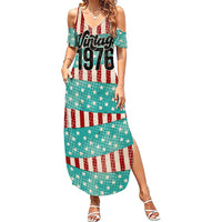 America Vintage 1976 50th Birthday Summer Maxi Dress Retro Sunset Patriotic