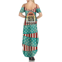 America Vintage 1976 50th Birthday Summer Maxi Dress Retro Sunset Patriotic