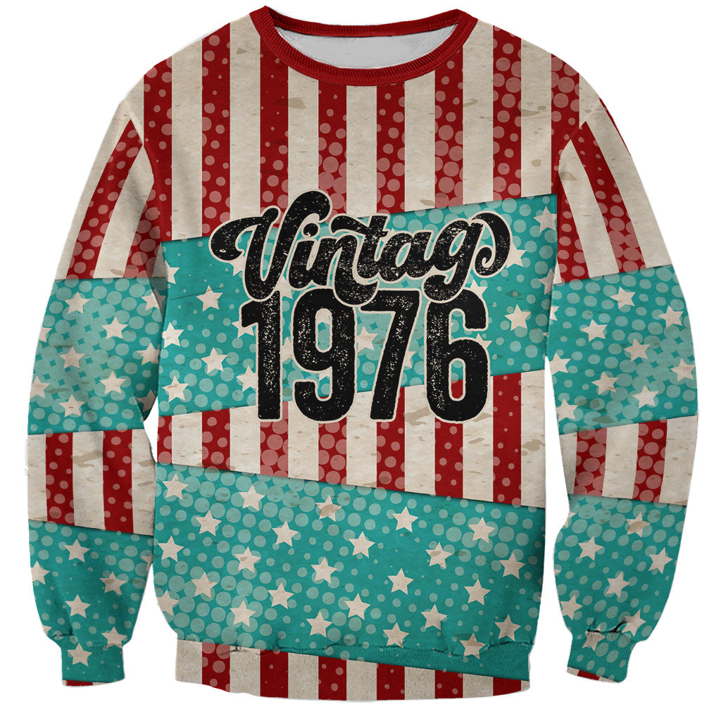 America Vintage 1976 50th Birthday Sweatshirt Retro Sunset Patriotic