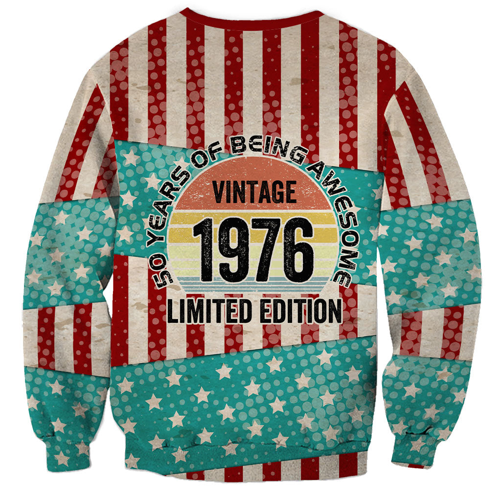 America Vintage 1976 50th Birthday Sweatshirt Retro Sunset Patriotic