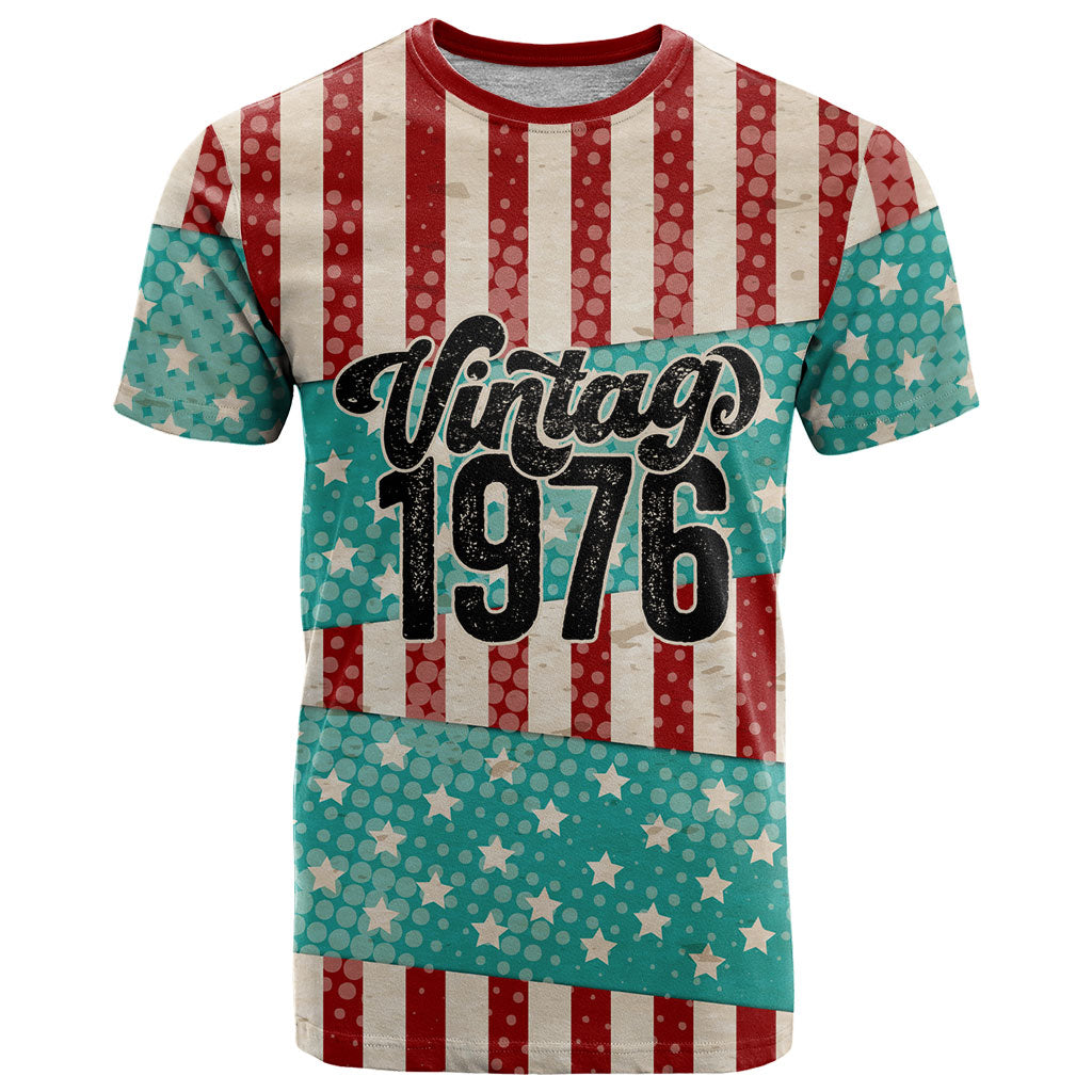 America Vintage 1976 50th Birthday T Shirt Retro Sunset Patriotic