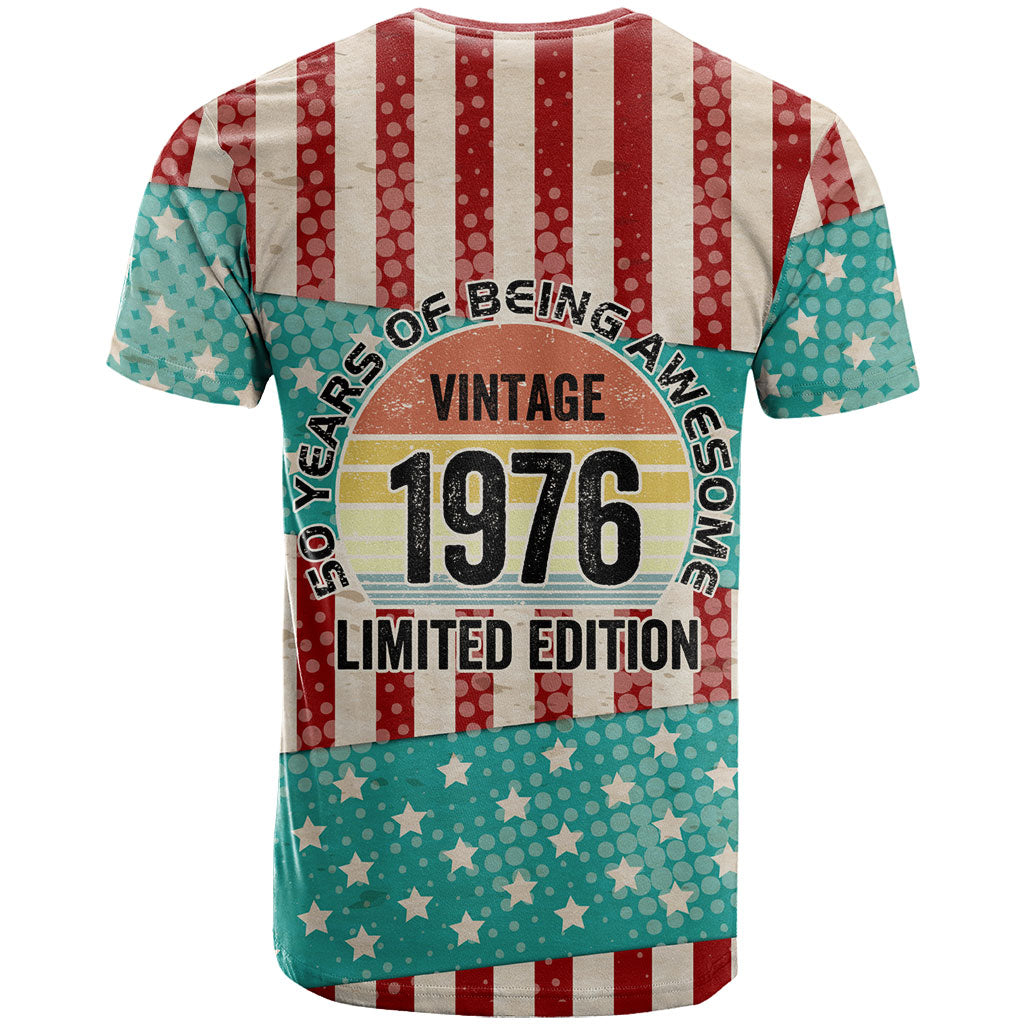 America Vintage 1976 50th Birthday T Shirt Retro Sunset Patriotic