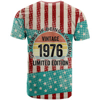America Vintage 1976 50th Birthday T Shirt Retro Sunset Patriotic