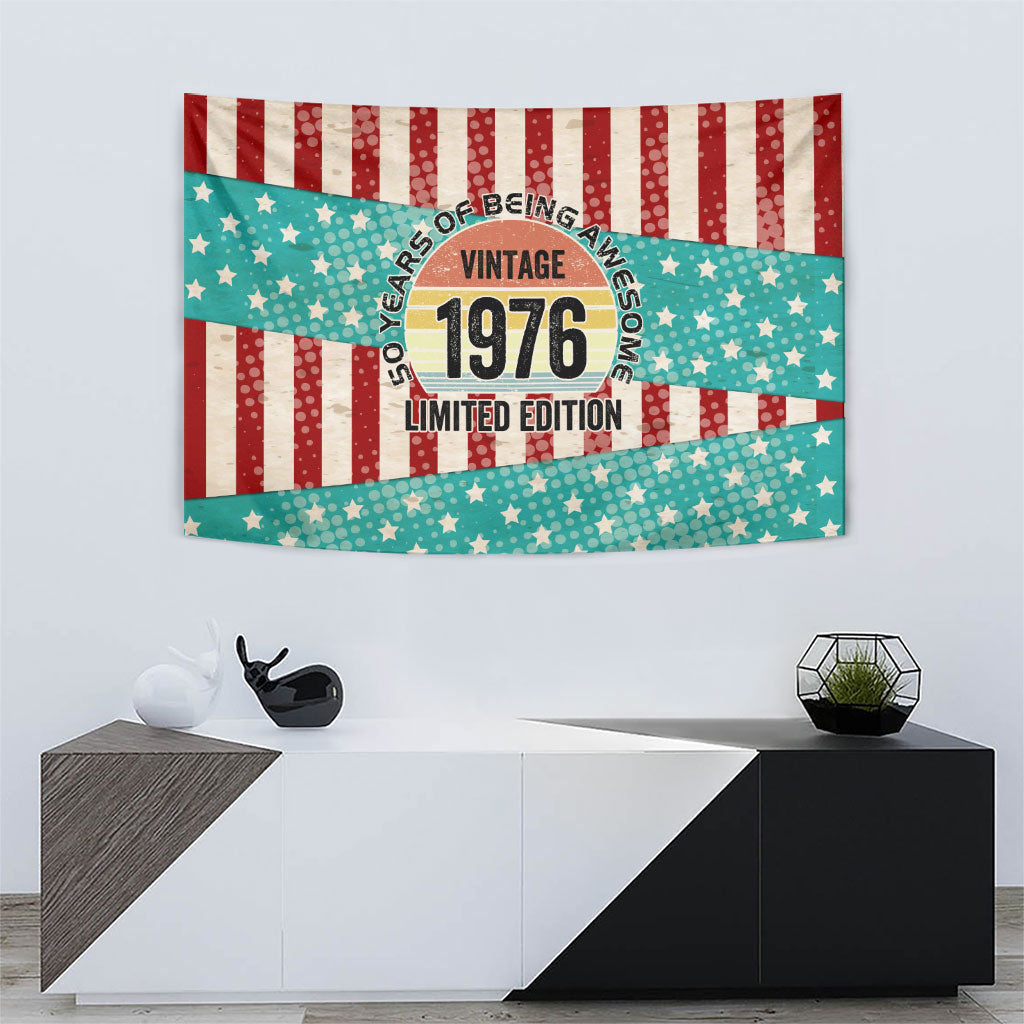 America Vintage 1976 50th Birthday Tapestry Retro Sunset Patriotic
