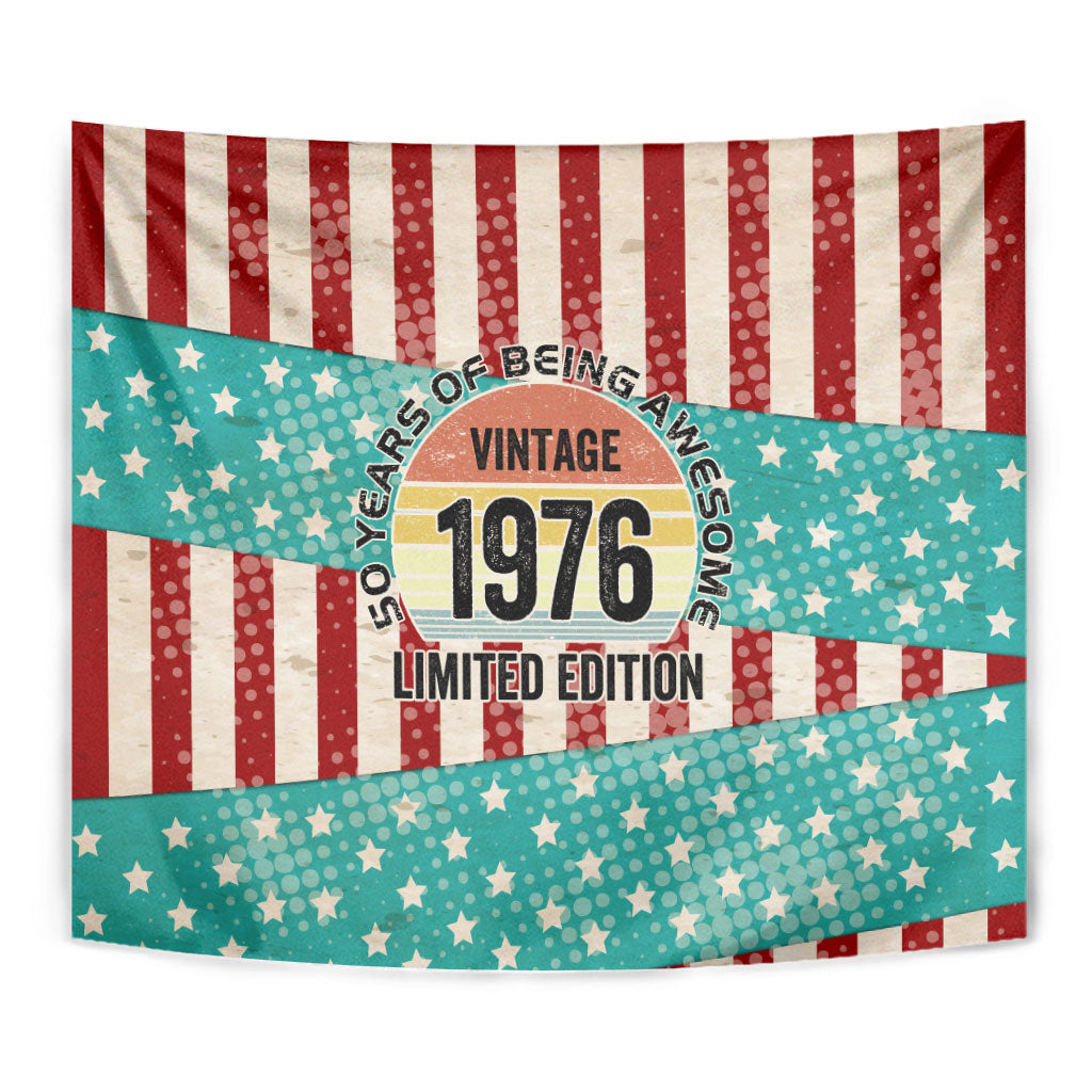 America Vintage 1976 50th Birthday Tapestry Retro Sunset Patriotic
