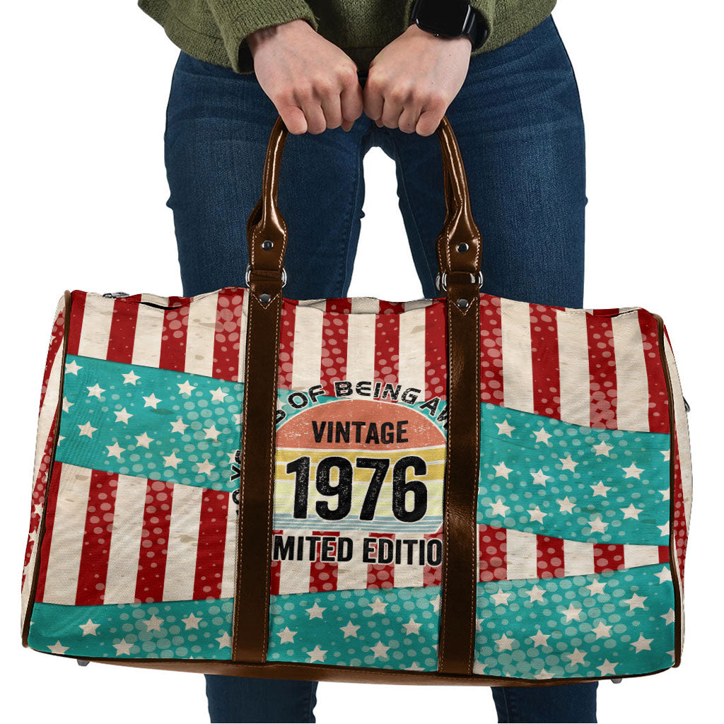 America Vintage 1976 50th Birthday Travel Bag Retro Sunset Patriotic