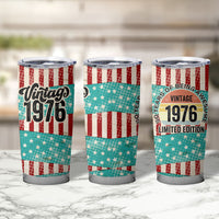 America Vintage 1976 50th Birthday Tumbler Cup Retro Sunset Patriotic
